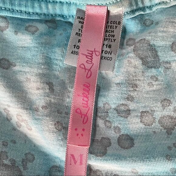 LUCKEE Lady Women's Graphic‎ Blue and Gray Splatter Galveston Island Texas Tee M - Picture 3 of 8